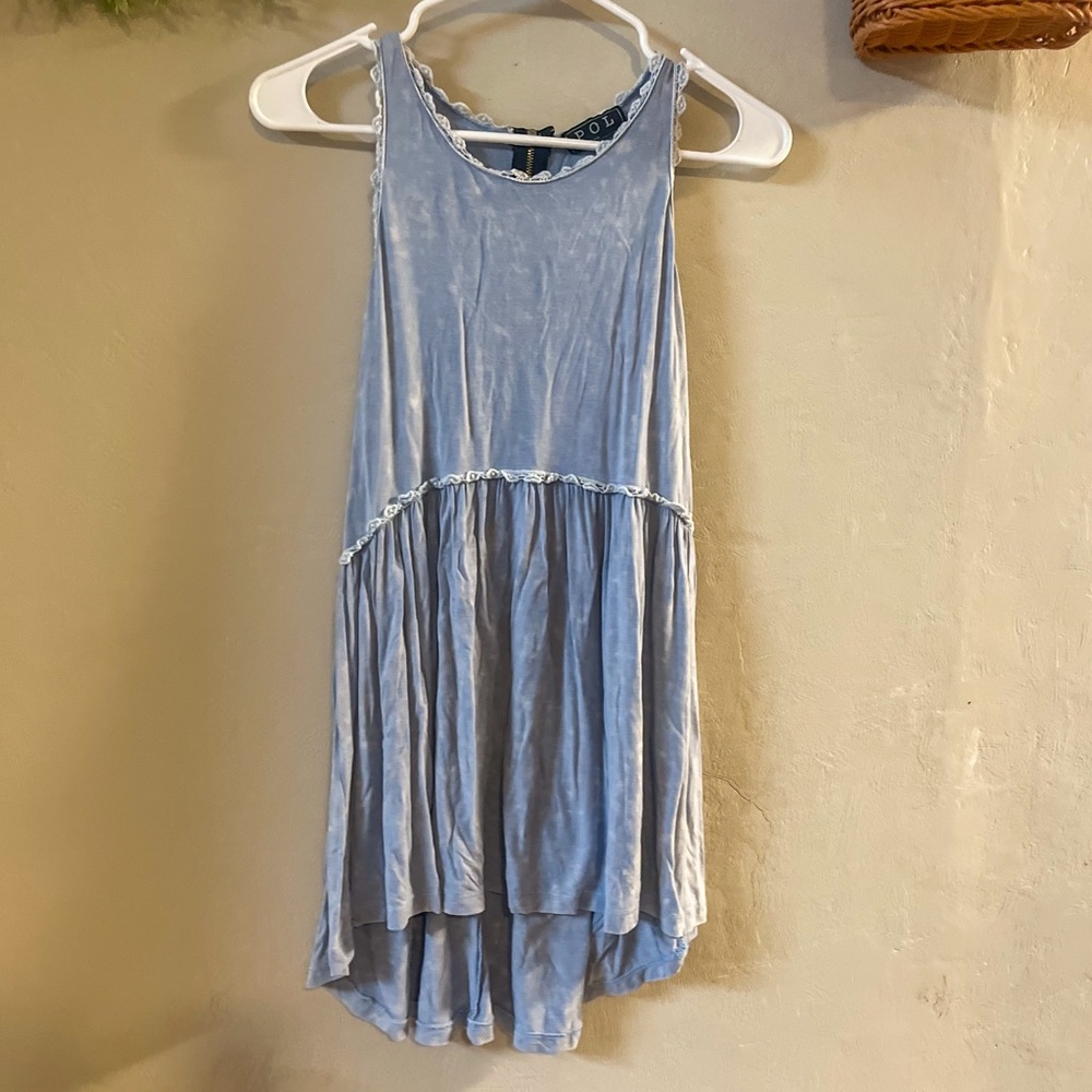 POL Sky Blue Sleeveless Top